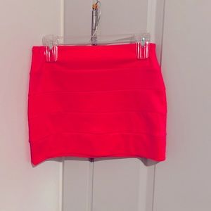 Neon pink mini skirt